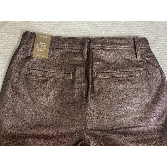 NWT MADEWELL JEANS PANTS 26 ROSEGOLD HOLIDAYS FESTIVE PREPPY CHRISTMAS - Picture 10 of 14